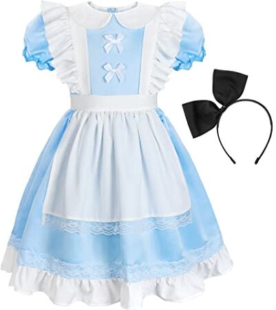 ReliBeauty Ali Vestito Bambina Costume Carnevale con Accessori, 4-5 anni