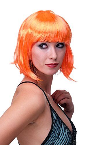 WIG ME UP Bellissimo Parrucca da Party, Caschetto, Arancione, Disco, Corta & Impertinente PW0114-PC24