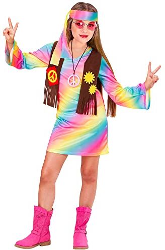 WIDMANN COSTUME HIPPIE BAMBINA ARCOB 8/10 140CM #733C