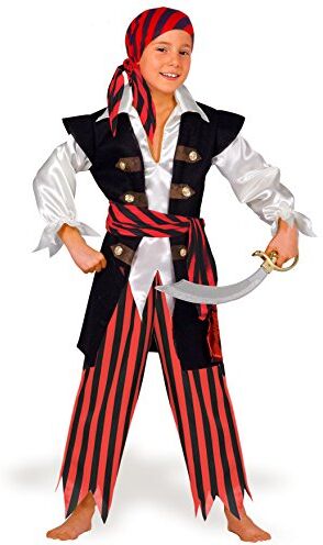 Ciao -Pirata costume bambino (6-8 anni), Rosso/Nero/Bianco,