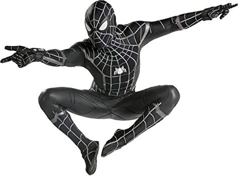 MODRYER Costume cosplay Spider Man Homecoming Nero tuta per adulti bambini della tuta del supereroe Onesies Halloween della fase dei vestiti Puntelli Fancy Dress Suit,Kids/XL 145~155cm