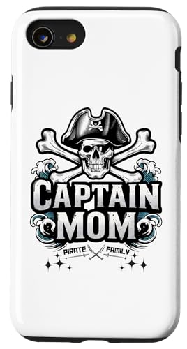Captain Mom pirate t cute gifts for mothers day Custodia per iPhone SE (2020) / 7 / 8 Captain Mom divertente bandiera pirata teschio, ossa incrociate festa della mamma