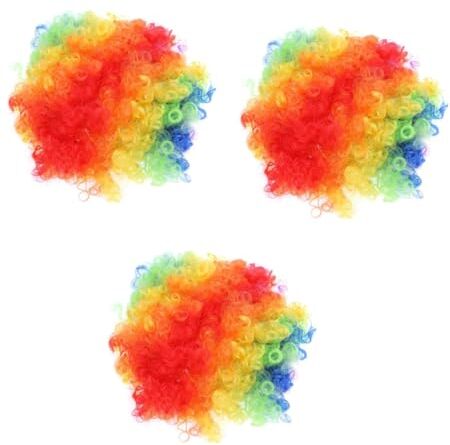 FRCOLOR 3 Pz Parrucca Costume Da Clown Parrucca Da Clown Color Bang Parrucca a Colori Per Clown Parrucca Afro Multicolore Da Clown a Colori Forniture Per Il Ballo Di Fine Anno Cosplay