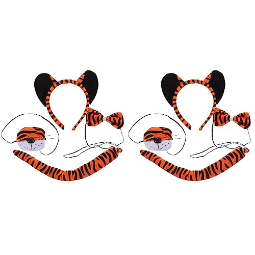 FRCOLOR 2 Set Tuta Da Tigre Kit Cosplay Tigre Da Tigre Costume Animale Costume Animale Accessori Per Costumi Tigre Per Adulti Stoffa Halloween Bambino Che Fa i Primi Passi