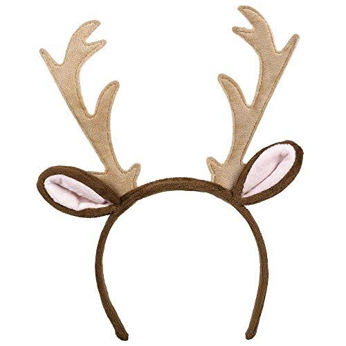 Boland Cerchietto renna con orecchie e corna, cervo, copricapo, Natale, costume, carnevale, festa a tema