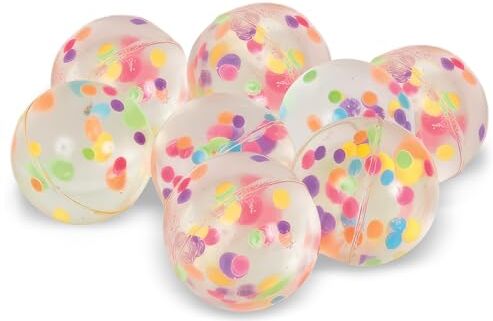 Unique Party  Regalini per Feste Palline Rimbalzanti Riempite di Coriandoli Sacchetto di 8