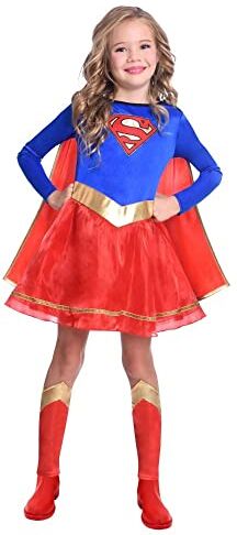 amscan Costume da Bambina Classica Warner Bros SuperGirl (età: 3-4 Anni)