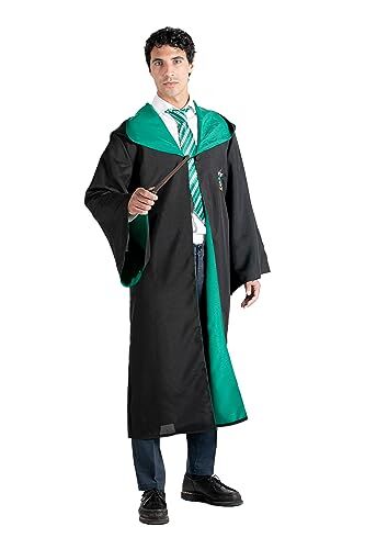 Ciao -Mantello Tunica Serpeverde Slytherin Deluxe Originale Harry Potter (Taglia Unica Adulto) con Stemma Ricamato e Cravatta Costume Travestimento, Colore Nero, Verde,