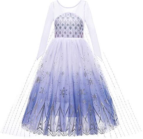 New front Costume da Principessa Frozen Elsa Vestito Elsa Frozen Bambina Abito da Principessa Gonna in Tulle per Festa di Cosplay Party Halloween Compleanno Carnevale Natale Viola 150