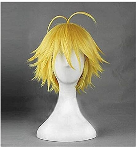 Uearlid 2022 Cos Wig Anime giapponese The Seven Deadly Sins Scarpe Cosplay Meliodas Parrucca Cosplay Uomo Costume Cosplay Halloween Stivali neri 40 solo parrucca