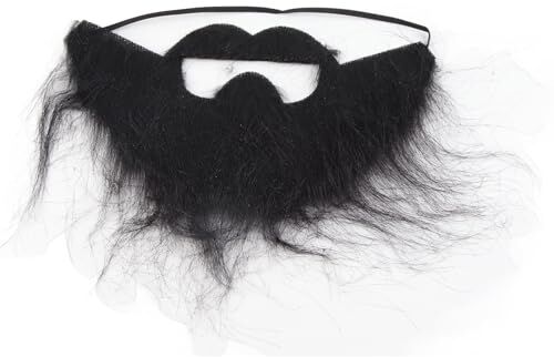 plplaaoo Barbe Finte Nere, Barba Realistica in Flanella Stile alla Moda, Barba Finta Divertente con Fascia Elastica, Costume da Barba con Baffi Lunghi Per Feste di Natale, Feste di Halloween