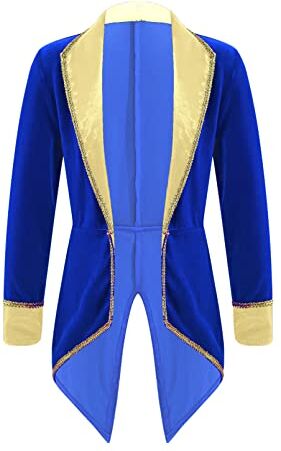 dPois Costume Principe Bestia Bimbo Colore Blu Costume La Bella e la Bestia Carnevale Abito da Battesimo Smoking da Cerimonia Elegante Cosplay per Festa Halloween Foto Props Blu reale C 6 anni