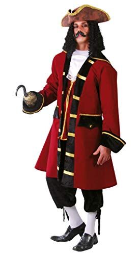 Fiestas GUiRCA Costume da pirata rosso da uomo, taglia M/L