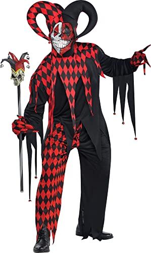 amscan International Adults Krazed Jester clown costume – Dimensioni standard