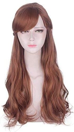 HBYLEE Wig anime Cosplay Wig for Halloween Fashion Christmas Party Dress Up Wig Princess Anna Frozen 2 Frozen 2 Brown Side Split Cos Anime Wig [Colore: Onecolor]