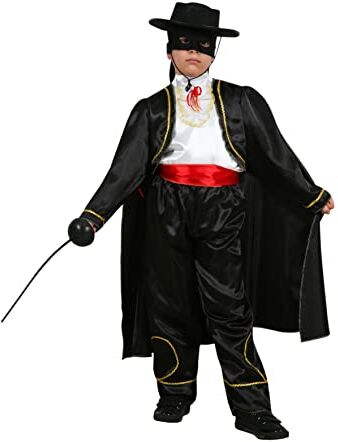 PEGASUS Costume Zorro bambino Vestito travestimento Carnevale da Vendicatore (XL 10/11 ANN)