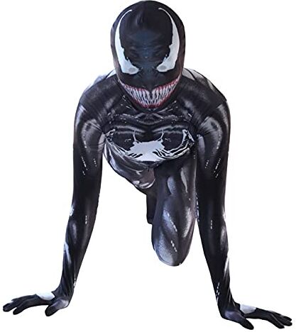 MYYLY Venom Cosplay Tuta Bambino Costume Ragazza Supereroe Tuta Adulto Halloween Natale Giocattolo Tutine Bambino Collant Carnival Party Body,Black-Adult M(160~165CM)