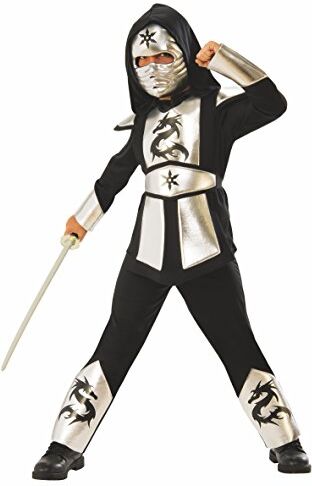 Rubie's --M Costume Ninja Dragon Silver Argento per Bambini (-M), Multicolore, M