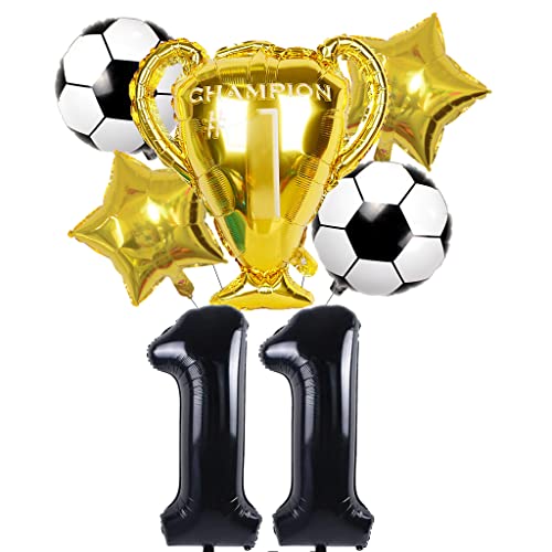 Conruich Kit di Palloncini Calcio, Decorazione Compleanno  Anni Bambino, Palloncino Gigante Numero , Calcio Decorazioni Festa di Compleanno Ragazzo, Calcio Tema Party Decorazioni