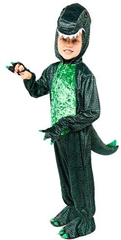 amscan (PKT) (9907209) Costume da dinosauro dinosauro scuro per bambini (4-6 anni)