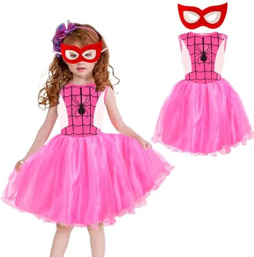 Sidesea Vestito Carnevale Bambina, Costume Spider Bambino Maschera Spidey Bambino Mask Costume Spiderma Donna Costume Carnevale Bambina Ghost Spider Principessa Apparel Gonna Quotidiano Halloween