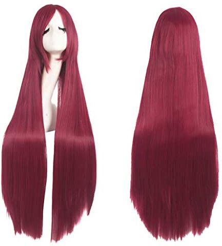 Dagua Parrucca Cosplay Anime Sally Parrucca，Red Long Straight Parrucca Cosplay，con Rete per Parrucca Gratuita，per Festa Carnevale Halloween Cosplay Parrucca(Color:Style 3)