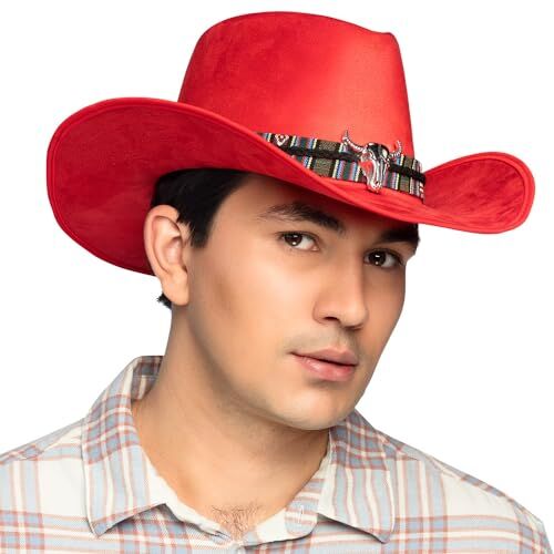 Boland Cappello da cowboy Django per adulti, cappello western per costumi in maschera, carnevale e feste a tema