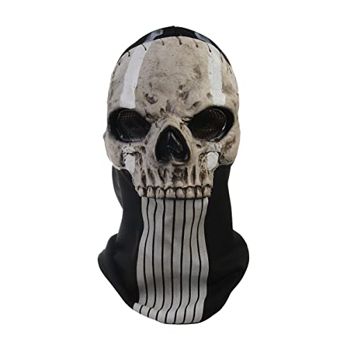 BaronHong Maschera per il viso con teschio fantasma in lattice unisex maschera per il viso (C, M)