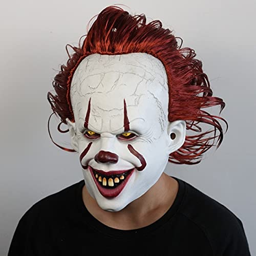 XINYIYI Horror Joker Pennywise Cosplay Maschera Halloween Party Costume Stephen King It Capitolo Due 2 Puntelli Cosplay Pagliaccio In Lattice Maschere Spaventose Maschera Da Clown Taglia Unica 1