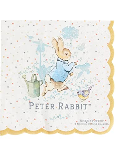 SMIFFYS Peter Rabbit Classic Tableware Party Napkins x16, 33x33cm/13x13inch