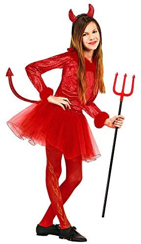 WIDMANN DEVIL" (leotard with feather trim, skirt with sequin tail, sequin horns) (128 cm / 5-7 Years)