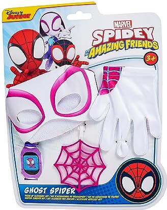 Rubie's Rubies Marvel Ufficiale – Kit Bambini Costume GHOST SPIDER – 1 accessori Spidey con orologio, maschera, guanti e mini ragnatela, taglia unica, per Carnevale, Halloween, compleanno