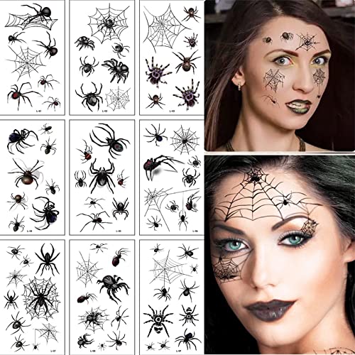 Bseical 20 Pezzi Tatuaggi Temporanei Halloween, Tatuaggi Halloween Ferite Viso, Special Effects Halloween Makeup Set, Cicatrici Finte Halloween, Tatoo Cicatrici Zombie Joker Adesivi Costume Festa Decorazione