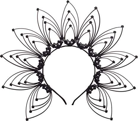 GRACEART Fascia per la Corona di Sunburst Halo Accessori per Capelli Costume da Festa (A-Nero)