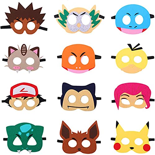 Liekadijiae 12 Pezzi Maschera per bambini con animali, Maschere in feltro, Maschera per Bambini In Feltro, Cosplay Maschere In Feltro, per Feste In Maschera, Halloween Dress Up Party Supplies