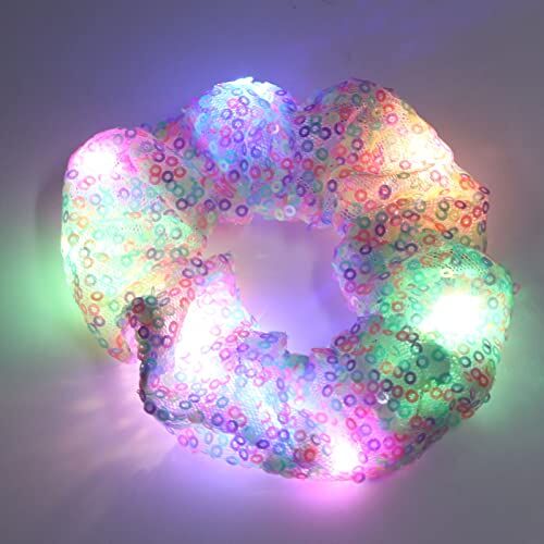 ZJchao 5 Scrunchies Capelli LED,Elastico multicolore Luce Fasce, per il partito al neon Carnevale matrimonio festa di Natale,per Donna Copricapo al Neon Halloween Natale Compleanno