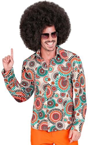 WIDMANN MILANO PARTY FASHION Camicia anni '60 per uomo, Hippie, Reggae, Flower Power, Disco Fever, Schlagermove