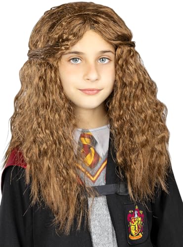 Funidelia Parrucca di Hermione Granger Harry Potter per bambina Grifondoro, Maghi, Hogwarts Accessori per Bambini, accessorio per costume Marroni