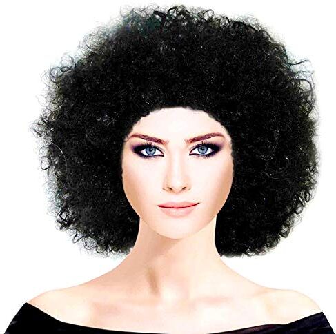 Inception Pro infinite Parrucca pagliaccio afro anni 70 Uomo Donna adulti Carnevale colore nero zulu idea regalo originale natale compleanno