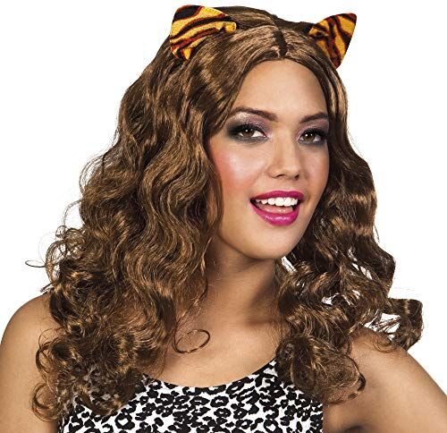 Boland Parrucca Tiger signore longhair marrone con orecchio Animal Costume Carnevale Africa