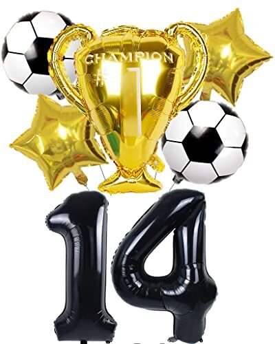 Conruich Kit di Palloncini Calcio, Decorazione Compleanno 4 Anni Bambino, Palloncino Gigante Numero 4, Calcio Decorazioni Festa di Compleanno Ragazzo, Calcio Tema Party Decorazioni