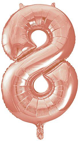 Unique Party  Palloncino Gigante Numero 8 86cm Oro Rosa