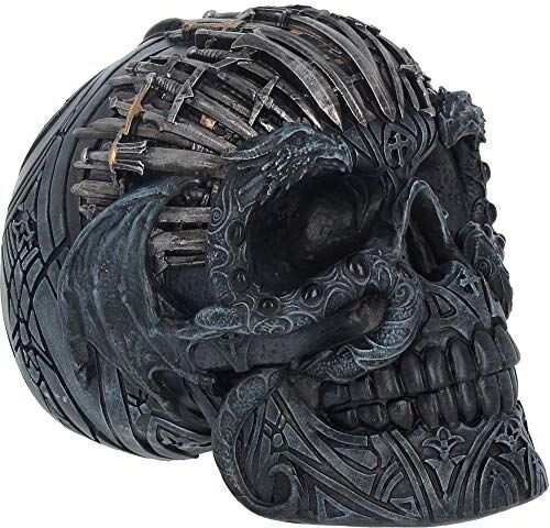 Nemesis Now Sword Skull Statuetta in resina, 18,5 cm, colore: Nero