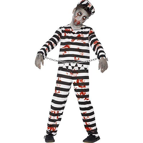 SMIFFYS Costume Zombie Detenuto, comprende Pantaloni, Top, Cappello e Manette