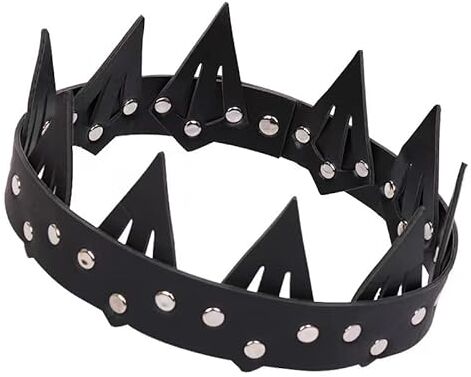 forzma Corona in pelle unisex King Queen Gothic Crown per Halloween, travestimento, cosplay, matrimonio, festa di compleanno