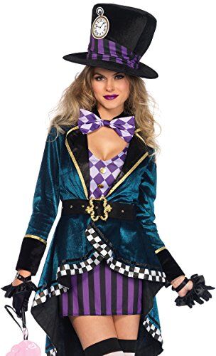 Leg Avenue 5 Pezzi Set Splendida Mad Hatter, Donna Carnevale Costume di Carnevale