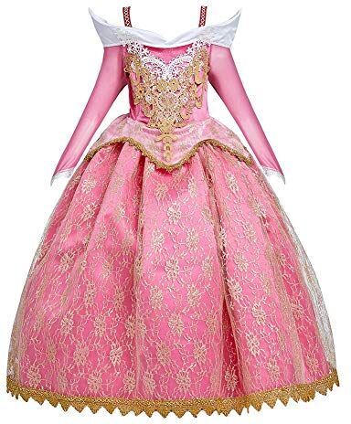 MYRISAM Ragazze Aurora Costume Vestito da Festa di Compleanno Bella Addormentata Principessa Carnevale Costumi Halloween Cosplay Natale Cerimonia Compleanno Abiti Partito 3-4 Anni