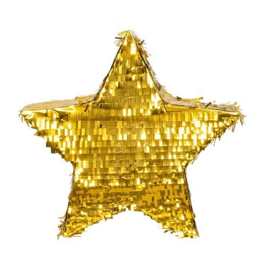 Boland Pignatta Star oro, 44 x 44 cm, decorazione da appendere, decorazione per compleanno, festa a tema e carnevale