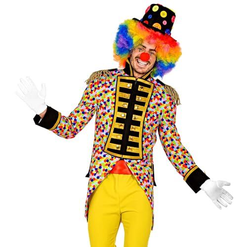 WIDMANN W  frac da sfilata in costume, coriandoli, arcobaleno, CSD, ringmaster, uniforme da guardia, clown, showmen, motto party, carnevale