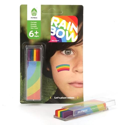 HKSICHENGKEJIUK Rainbow Fan Face Body Paint per eventi Gay Pride Lesbiche LGBT Festival Celebrazione Partita di calcio Accessori per feste Forniture per il trucco Piccola tasca Colori vivaci Facile da applicare e rimuovere